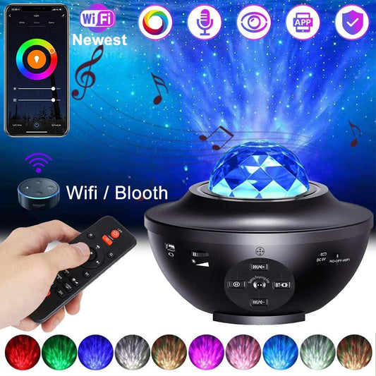Bluetooth Starry Night Light: Music-Activated USB Projector