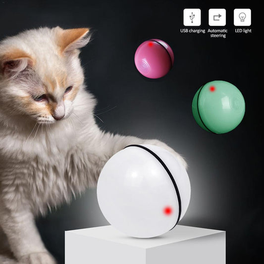 Rolling LED Laser Cat Toy: Entertaining Pet Fun